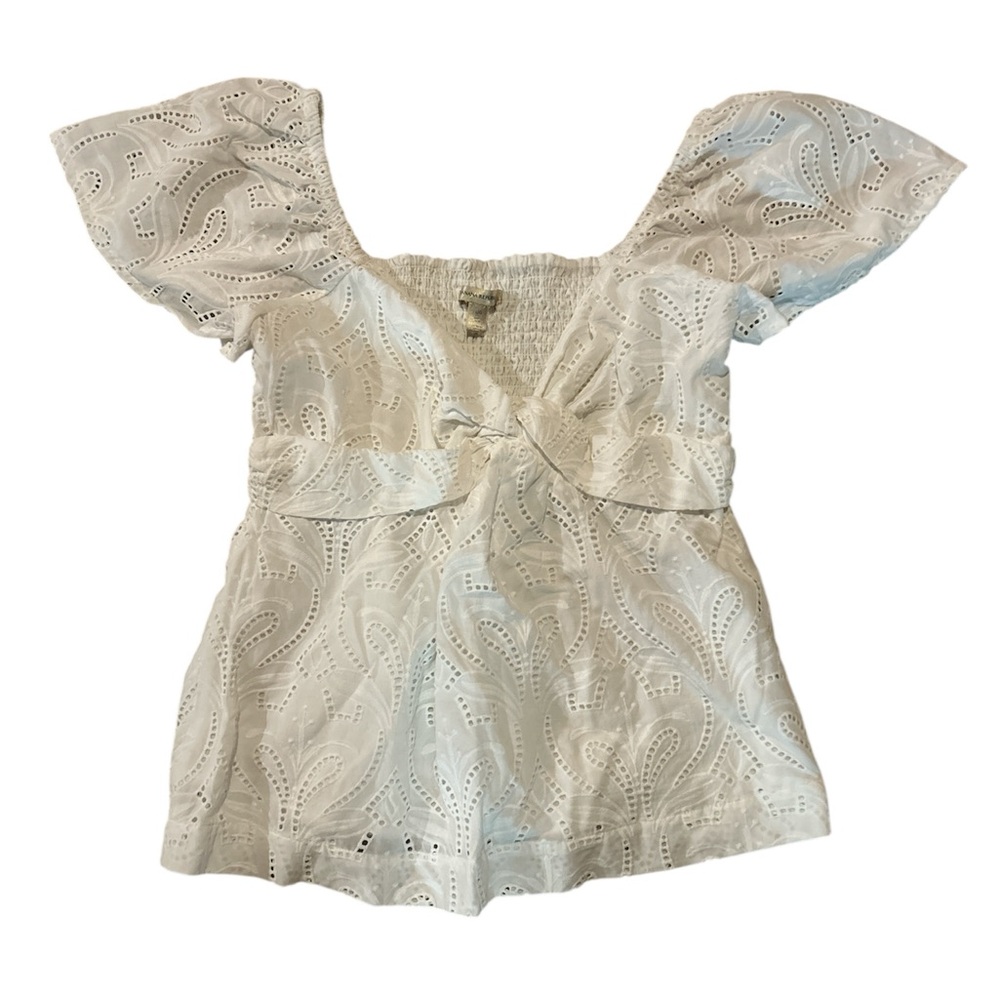 Banana Republic White Eyelet Blouse